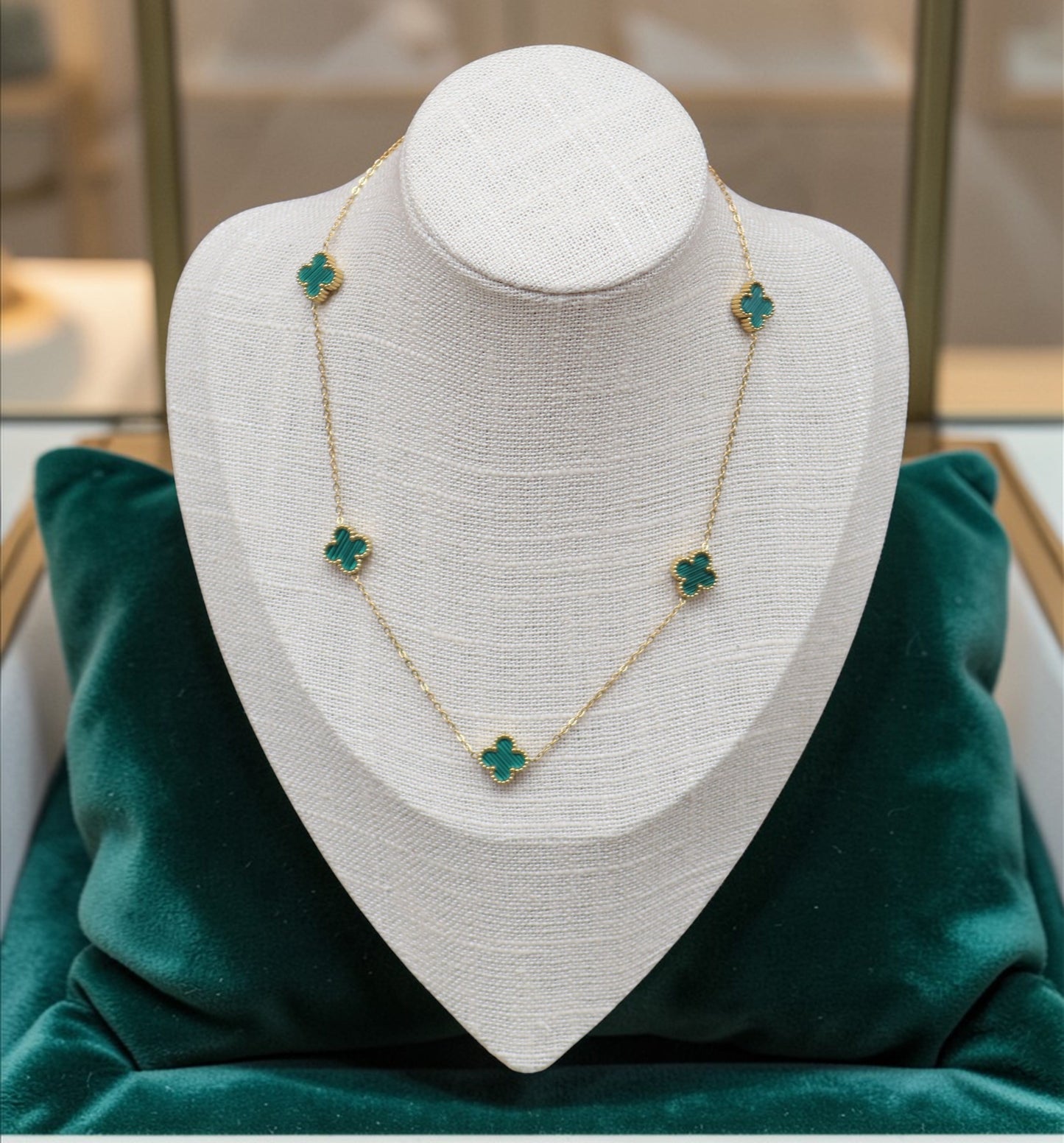 Cadena VC trebol verde mujer GSJ197