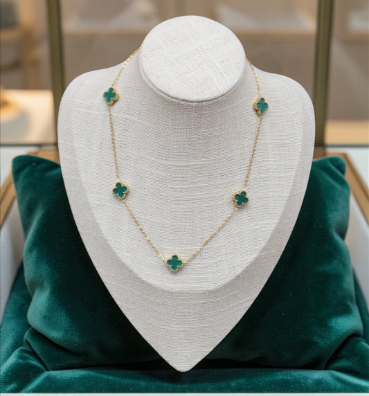 Cadena VC trebol verde mujer GSJ197