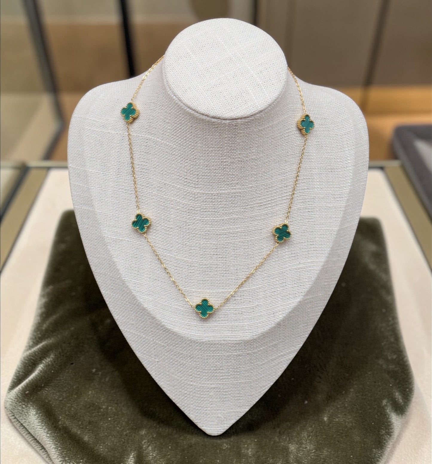 Cadena VC trebol verde mujer GSJ197