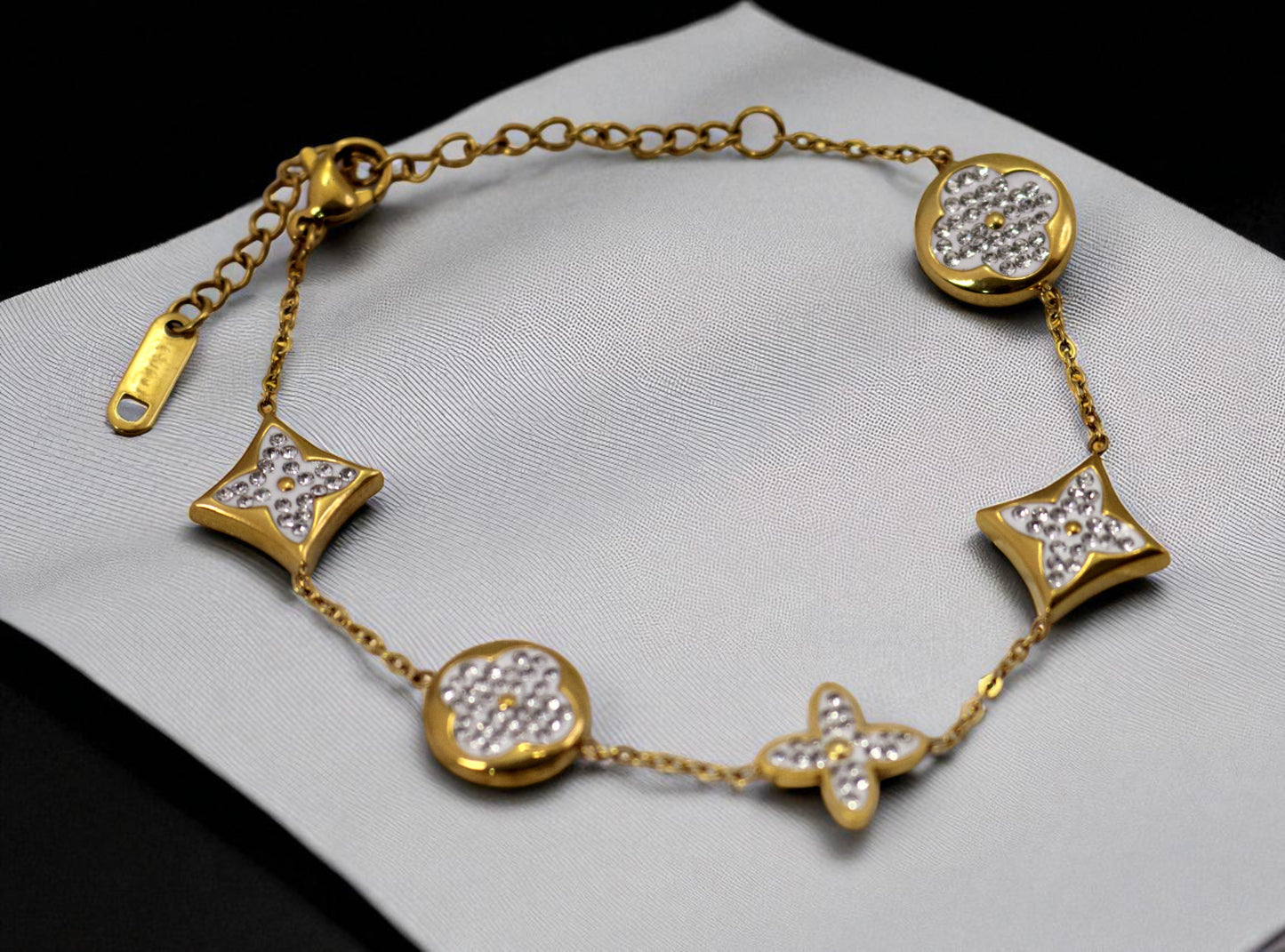 Pulsera Mujer Trébol Piedras GSJ119